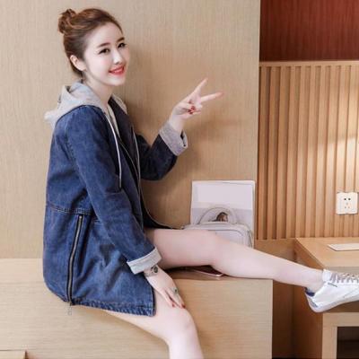 ÁO KHOÁC JEAN FORM DÀI PHỐI NÓN XÁM - NK341